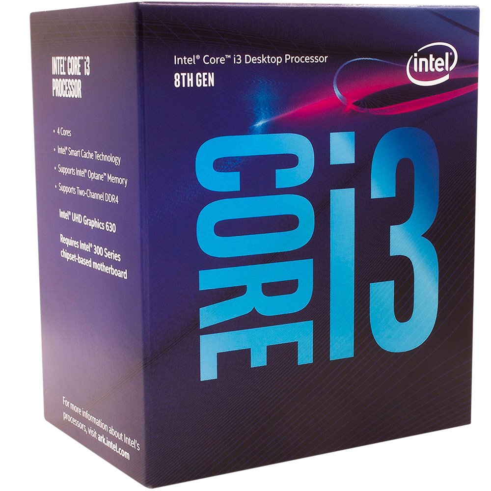 1 i3-8100 Coffee Lake 8a Geração, Cache 6MB, 3.6GHz, - BX80684I38100